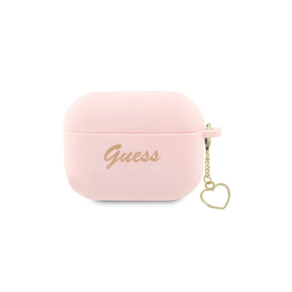 Etui Guess GUAP2LSCHSP Apple AirPods Pro 2 cover różowy/pink Silicone Charm Heart Collection
