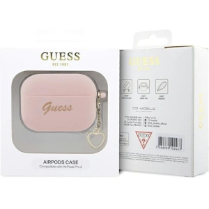 Buy Guess GUAP2LSCHSP Apple AirPods Pro 2 pink Silicone Charm Heart Collection - GUE2401 - {ean13} - Home Screen Store Europe