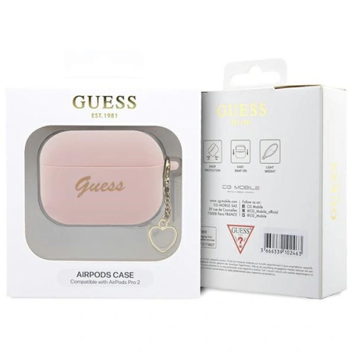 Kup Etui Guess GUAP2LSCHSP Apple AirPods Pro 2 cover różowy/pink Silicone Charm Heart Collection - GUE2401 - {ean13} - Sklep Home Screen