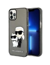 Karl Lagerfeld KLHCP12MHNKCTGK Apple iPhone 12/12 Pro black hardcase Gliter Karl&Choupette