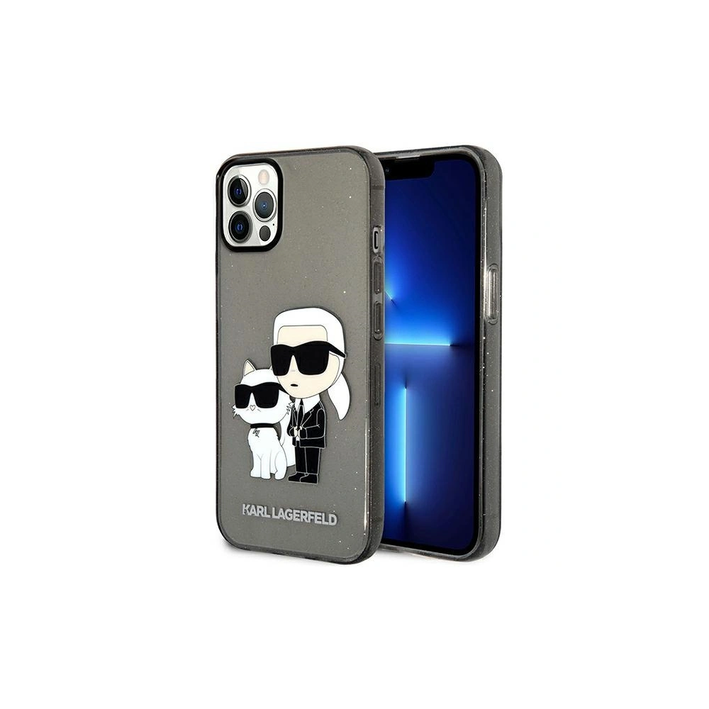 Etui Karl Lagerfeld KLHCP12MHNKCTGK Apple iPhone 12/12 Pro czarny/black hardcase Gliter Etui Karl&Choupette