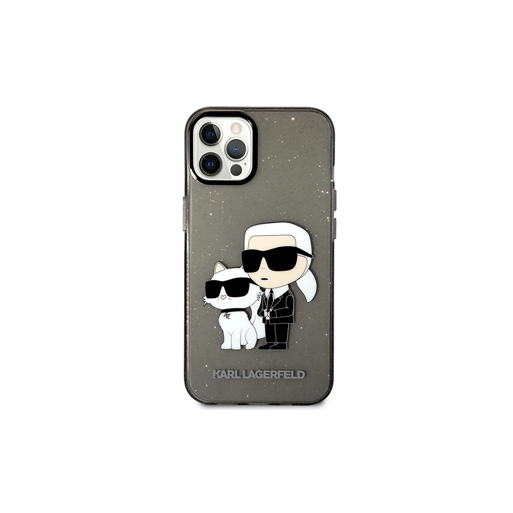 Etui Karl Lagerfeld KLHCP12MHNKCTGK Apple iPhone 12/12 Pro czarny/black hardcase Gliter Etui Karl&Choupette