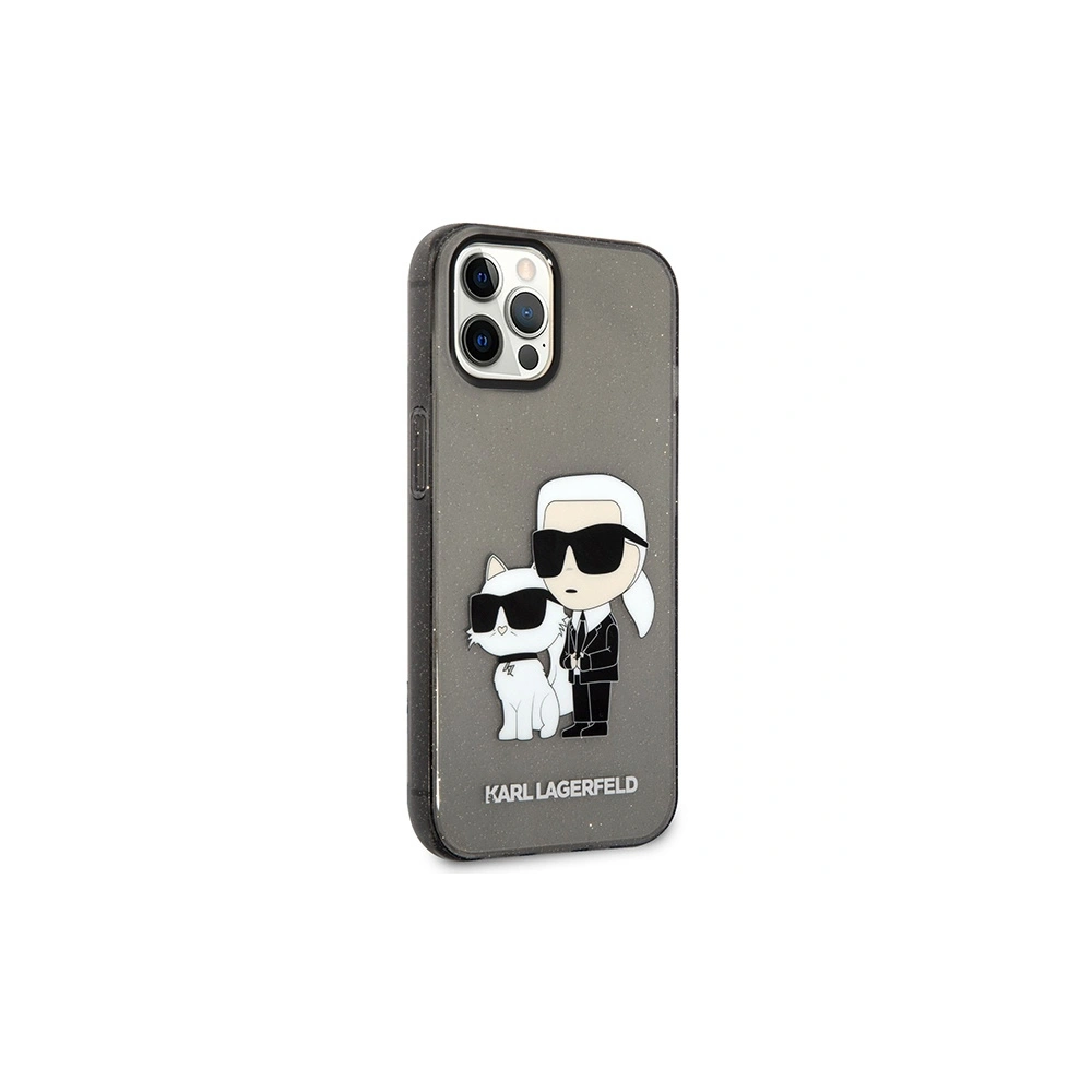 Etui Karl Lagerfeld KLHCP12MHNKCTGK Apple iPhone 12/12 Pro czarny/black hardcase Gliter Etui Karl&Choupette