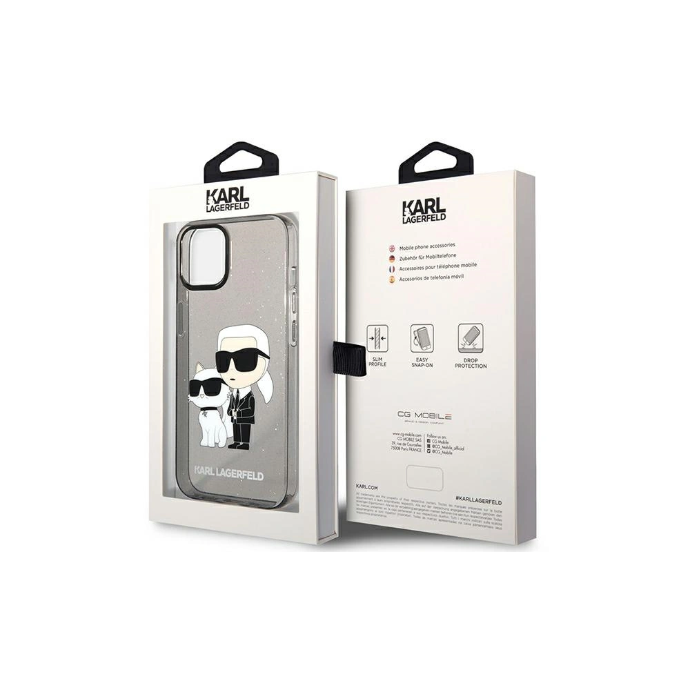 Etui Karl Lagerfeld KLHCP12MHNKCTGK Apple iPhone 12/12 Pro czarny/black hardcase Gliter Etui Karl&Choupette