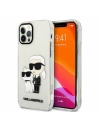 Karl Lagerfeld KLHCP12MHNKCTGT Apple iPhone 12/12 Pro transparent hardcase Gliter Karl&Choupette