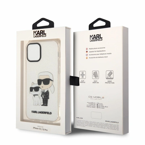 Kup Etui Karl Lagerfeld KLHCP12MHNKCTGT Apple iPhone 12/12 Pro transparent hardcase Gliter Etui Karl&Choupette - KLD1479 - {ean13} - Sklep Home Screen