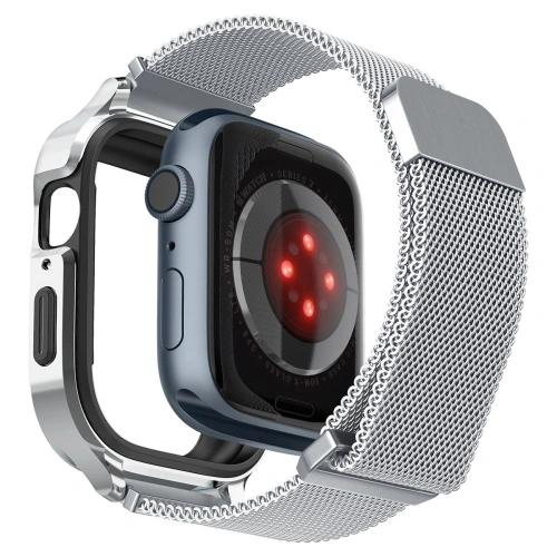 Buy Belt + case Spigen Metal Fit Pro Apple Watch 4/5/6/7/8/9/SE 44/45mm Silver - SPN2755 - {ean13} - Home Screen Store Europe
