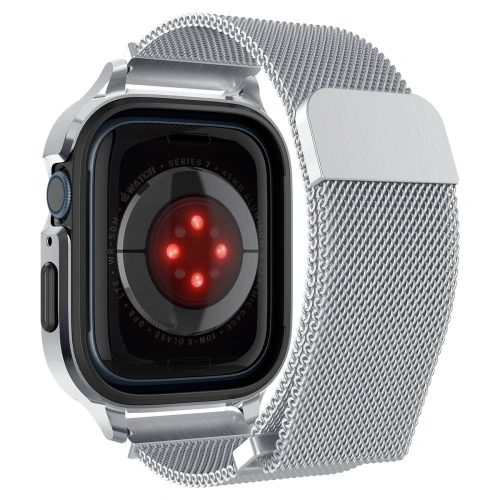 Buy Belt + case Spigen Metal Fit Pro Apple Watch 4/5/6/7/8/9/SE 44/45mm Silver - SPN2755 - {ean13} - Home Screen Store Europe