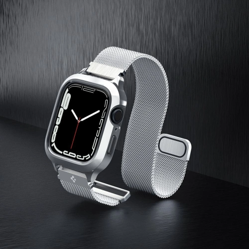 Buy Belt + case Spigen Metal Fit Pro Apple Watch 4/5/6/7/8/9/SE 44/45mm Silver - SPN2755 - {ean13} - Home Screen Store Europe