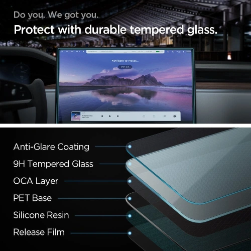 Kup Tvrzené sklo Spigen GLAS.tR ez Fit Tesla Model X 2022/Model S 2021 Černé - SPN2759 - {ean13} - Sklep Home Screen