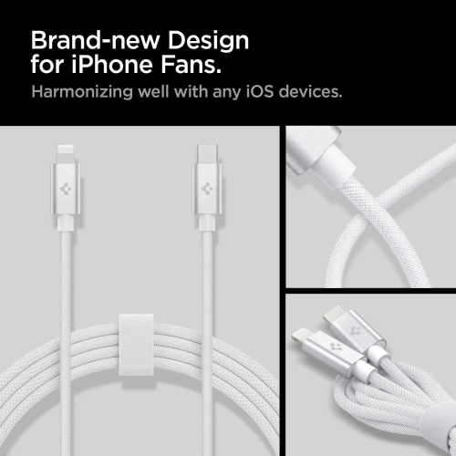 Kup Kábel Spigen PB2200 ArcWire USB-C/Lightning 200cm Fehér - SPN2761 - {ean13} - Sklep Home Screen