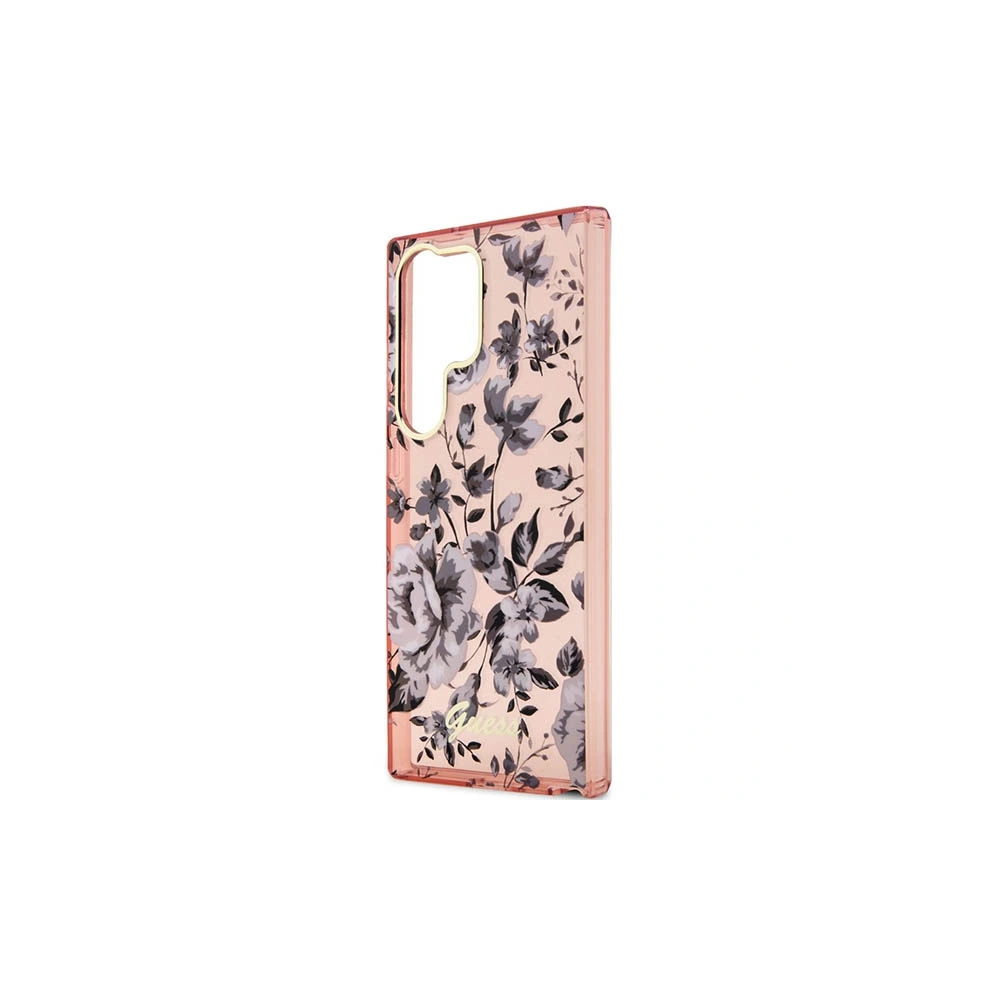 Etui Guess GUHCS23LHCFWSP Samsung Galaxy S23 Ultra różowy/pink hardcase Flower Collection