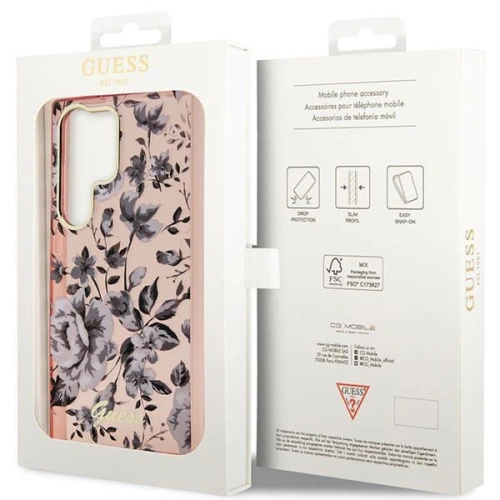 Kup Etui Guess GUHCS23LHCFWSP Samsung Galaxy S23 Ultra różowy/pink hardcase Flower Collection - GUE2405 - {ean13} - Sklep Home Screen