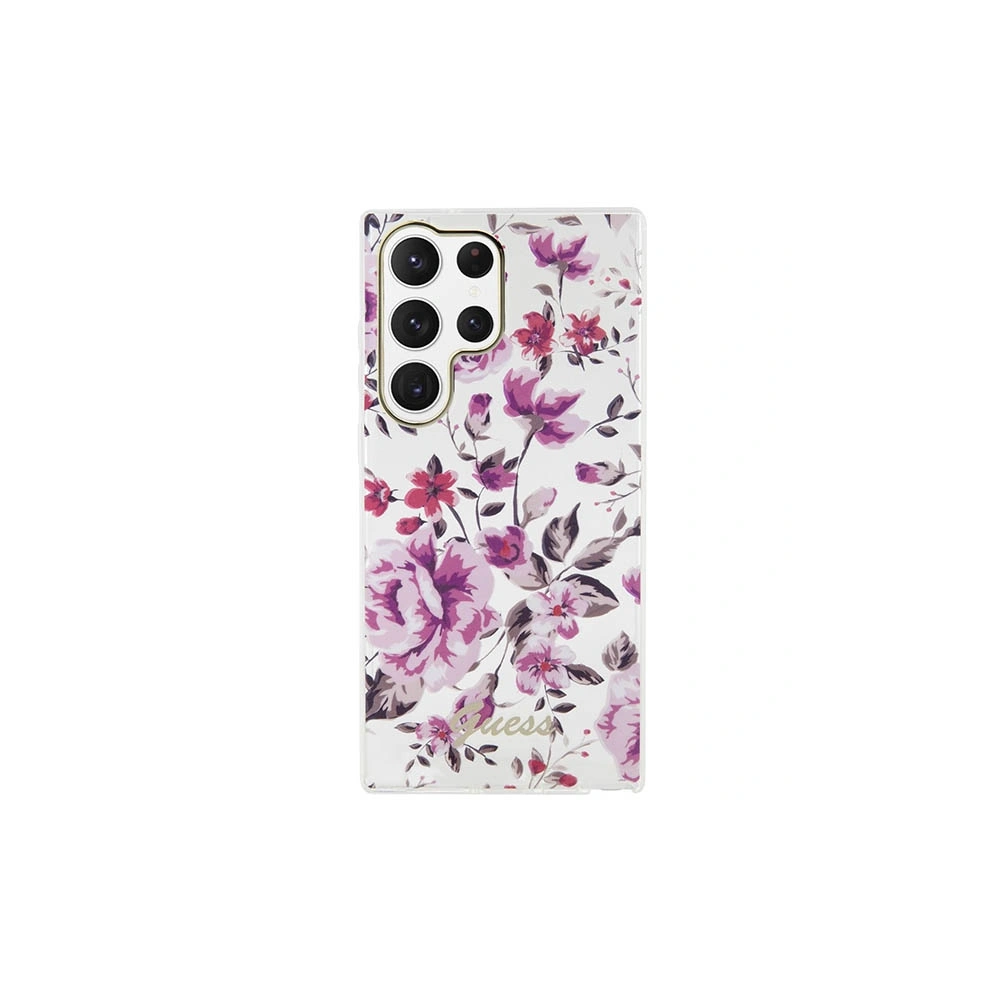 Etui Guess GUHCS23LHCFWST Samsung Galaxy S23 Ultra biały/white hardcase Flower Collection