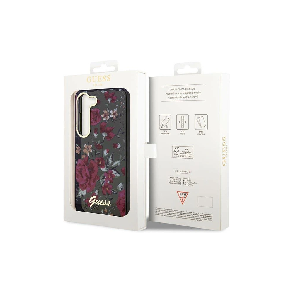 Etui Guess GUHCS23MHCFWSA Samsung Galaxy S23+ Plus zielony/khaki hardcase Flower Collection