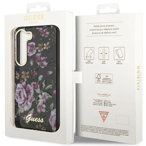 Kup Case Guess GUHCS23MHCFWSK Samsung Galaxy S23+ Plus schwarz/hardcase Flower Collection - GUE2411 - {ean13} - Sklep Home Screen