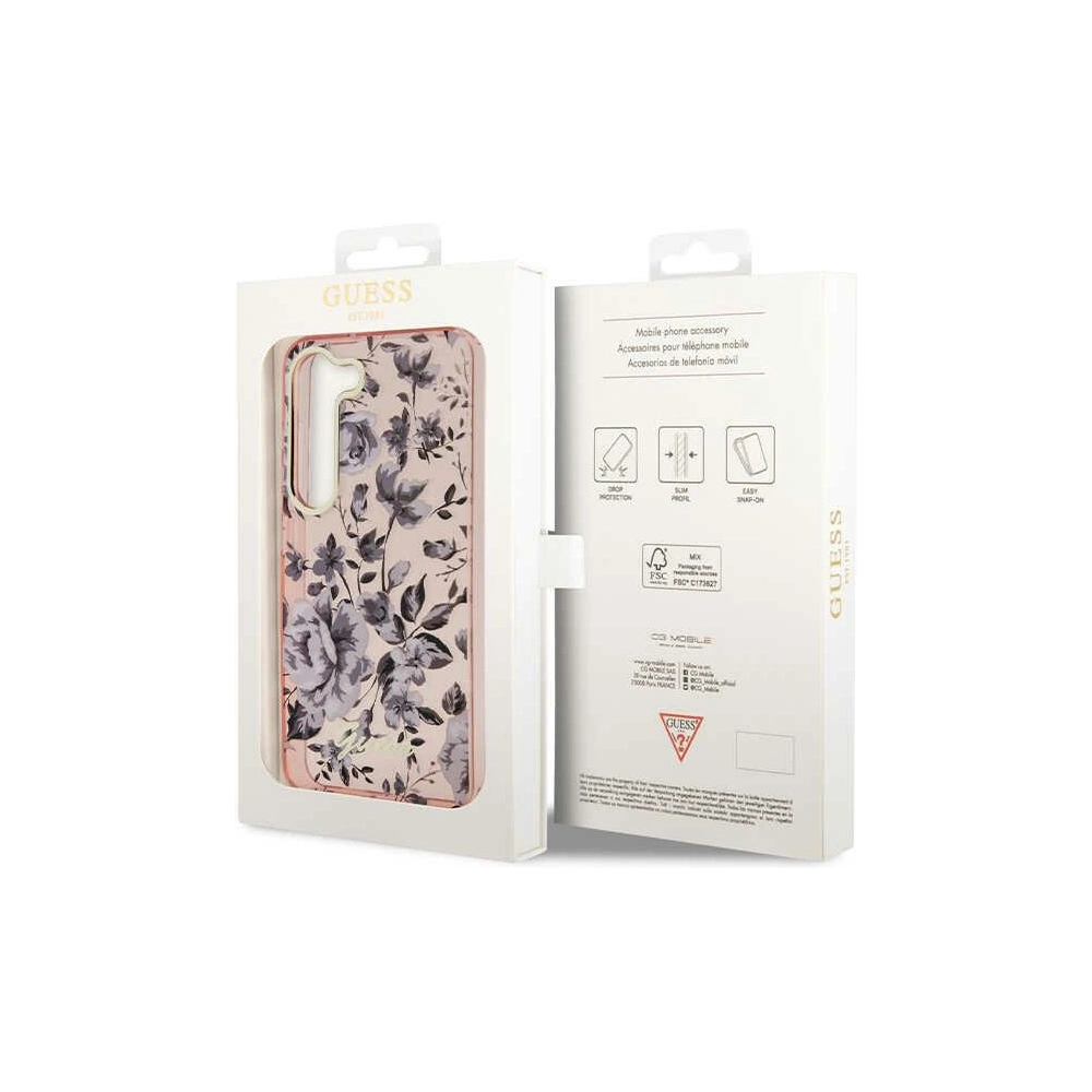 Etui Guess GUHCS23MHCFWSP Samsung Galaxy S23+ Plus różowy/pink hardcase Flower Collection