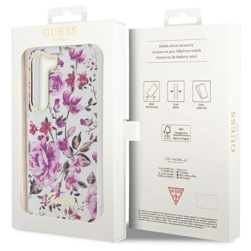 Kup Case Guess GUHCS23MHCFWST Samsung Galaxy S23+ Plus weiß/white hardcase Flower Collection - GUE2413 - {ean13} - Sklep Home Screen