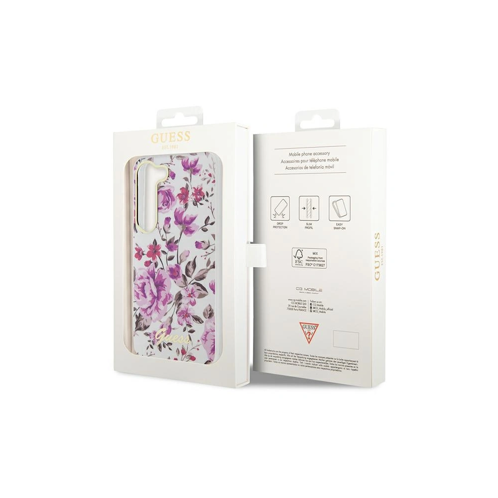 Etui Guess GUHCS23MHCFWST Samsung Galaxy S23+ Plus biały/white hardcase Flower Collection