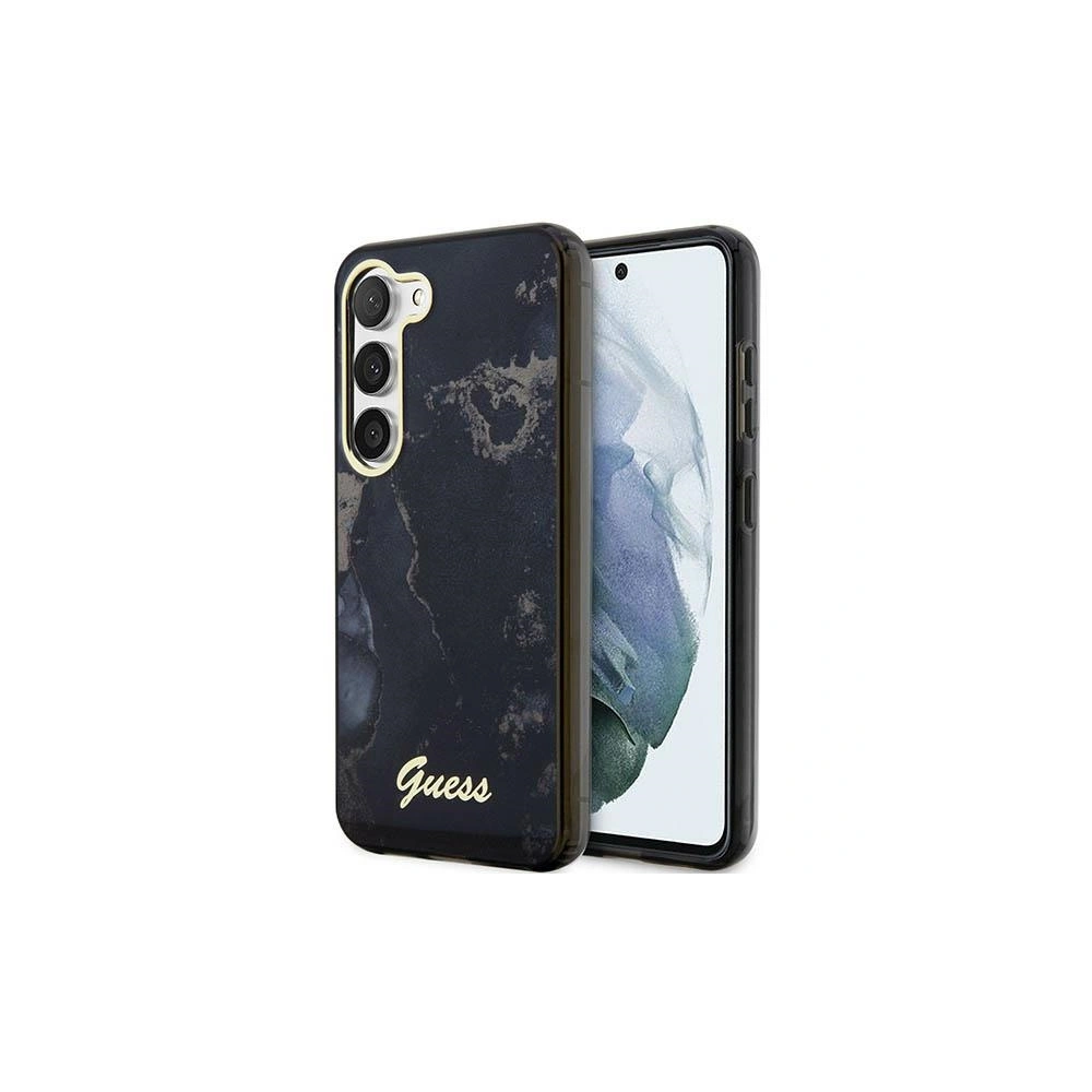 Etui Guess GUHCS23MHTMRSK Samsung Galaxy S23+ Plus czarny/black hardcase Golden Marble Collection