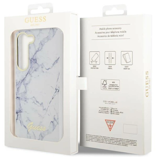 Kup Case Guess GUHCS23MPCUMAH Samsung Galaxy S23+ Plus weiß/white Hardcase Marmor - GUE2415 - {ean13} - Sklep Home Screen