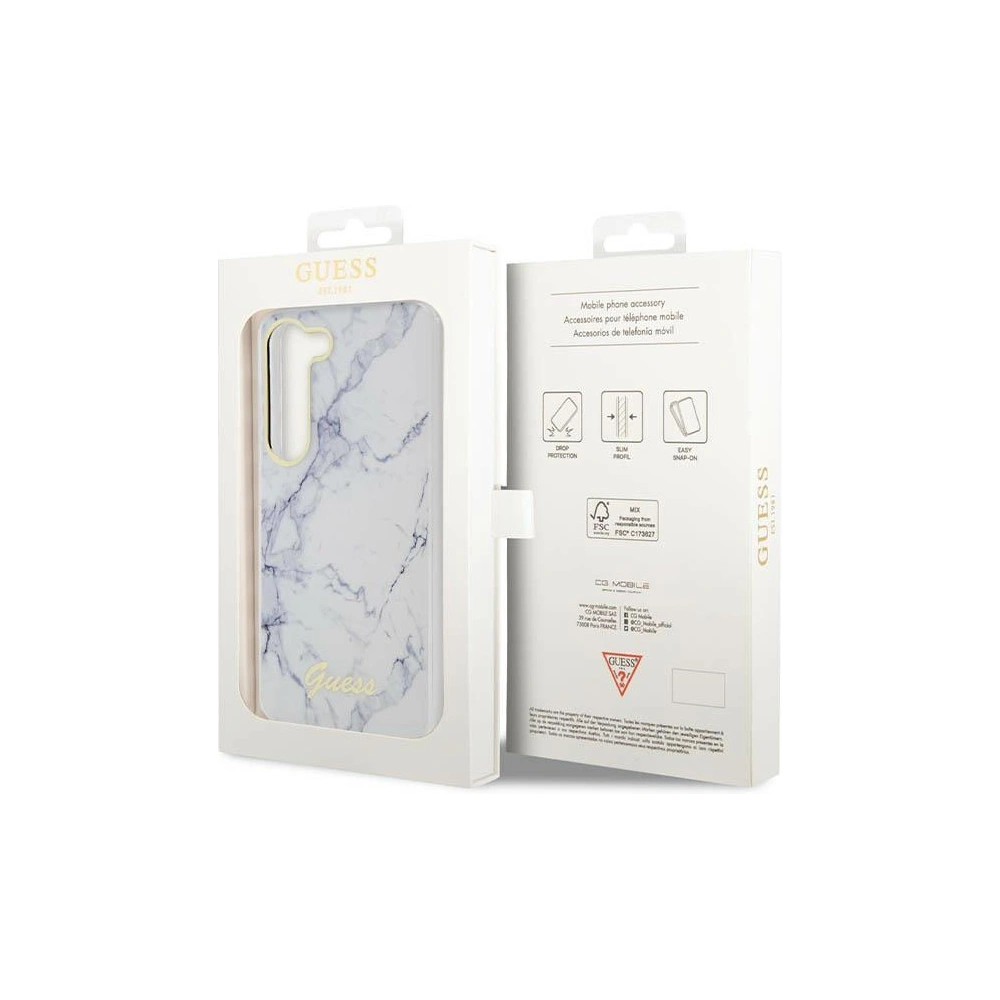 Etui Guess GUHCS23MPCUMAH Samsung Galaxy S23+ Plus biały/white hardcase Marble
