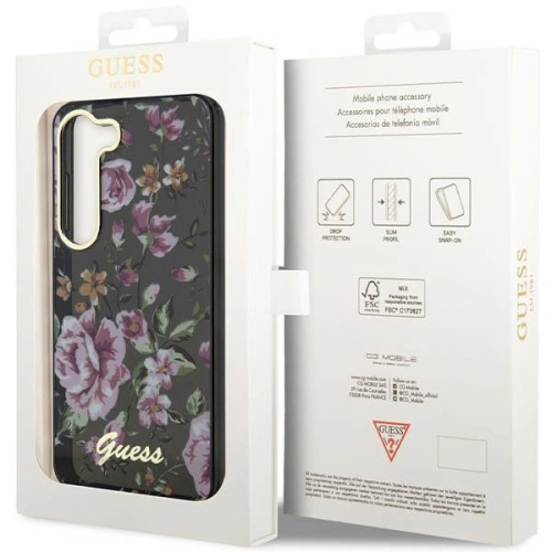 Kup Etui Guess GUHCS23SHCFWSK Samsung Galaxy S23 fekete/black hardcase Flower Collection - GUE2418 - {ean13} - Sklep Home Screen