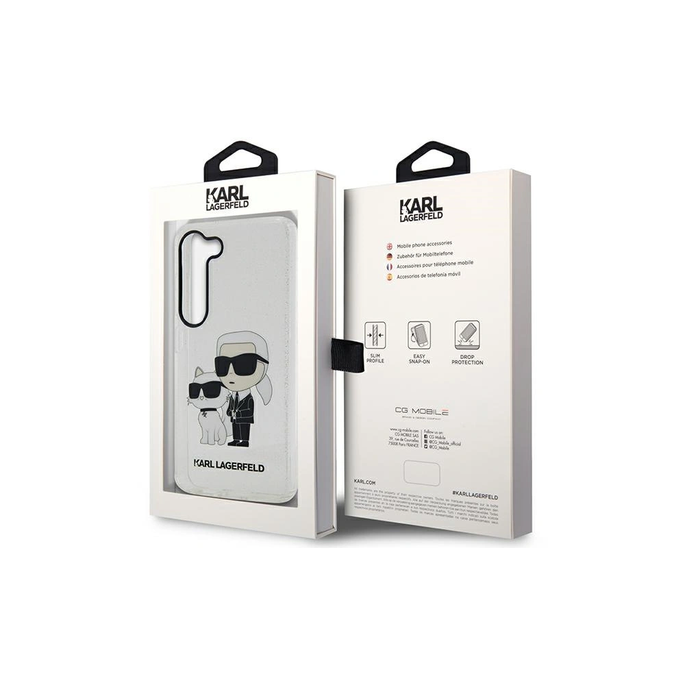 Etui Karl Lagerfeld KLHCS23MHNKCTGT Samsung Galaxy S23+ Plus transparent hardcase Gliter Etui Karl&Choupette