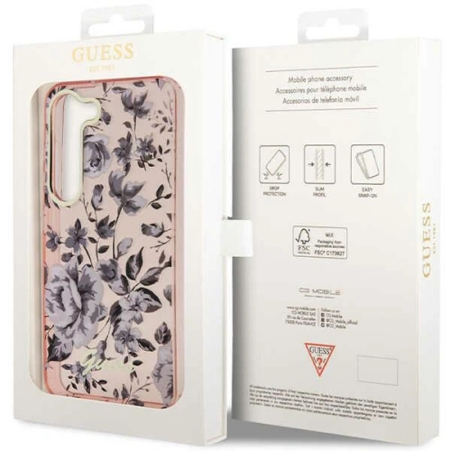 Kup Etui Guess GUHCS23SHCFWSP Samsung Galaxy S23 różowy/pink hardcase Flower Collection - GUE2419 - {ean13} - Sklep Home Screen