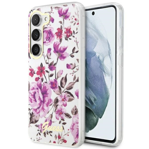 Kup Case Guess GUHCS23SHCFWST Samsung Galaxy S23 weiß/hardcase Flower Collection - GUE2420 - {ean13} - Sklep Home Screen
