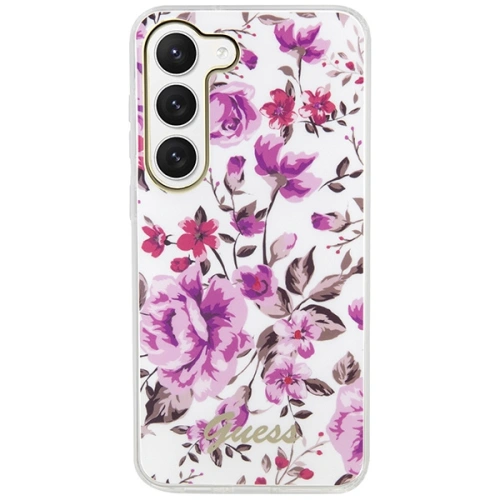 Buy Guess GUHCS23SHCFWST Samsung Galaxy S23 white hardcase Flower Collection - GUE2420 - {ean13} - Home Screen Store Europe