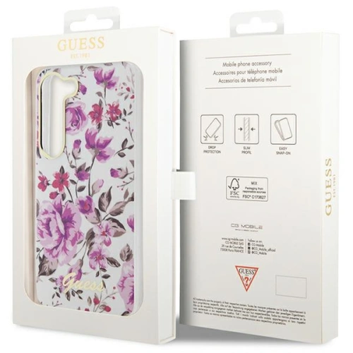 Buy Guess GUHCS23SHCFWST Samsung Galaxy S23 white hardcase Flower Collection - GUE2420 - {ean13} - Home Screen Store Europe