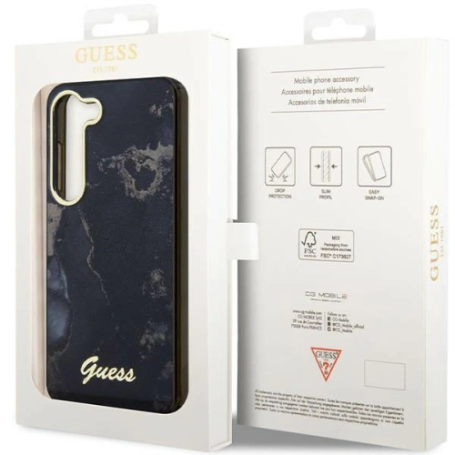 Buy Guess GUHCS23SHTMRSK Samsung Galaxy S23 black hardcase Golden Marble Collection - GUE2421 - {ean13} - Home Screen Store Europe