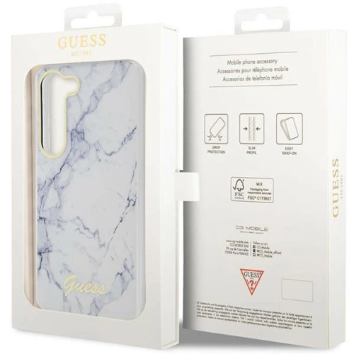 Buy Guess GUHCS23SPCUMAH Samsung Galaxy S23 white hardcase Marble - GUE2422 - {ean13} - Home Screen Store Europe