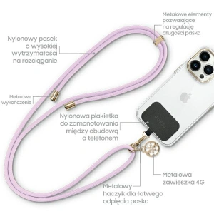 Kup Pasek Guess GUUCNMG4EU Universal CBDY Cord lilak/lilac - GUE2427 - {ean13} - Sklep Home Screen