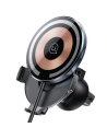 Suport auto cu încărcător wireless USAMS US-CD164 15W 2in1 Magnetic Air Vent transparent