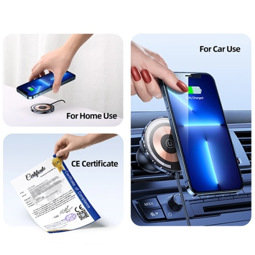 Kup Upevnění do auta s bezdrátovou nabíječkou USAMS US-CD164 15W 2w1 Magnetic Air Vent transparentní - USA879 - {ean13} - Sklep Home Screen
