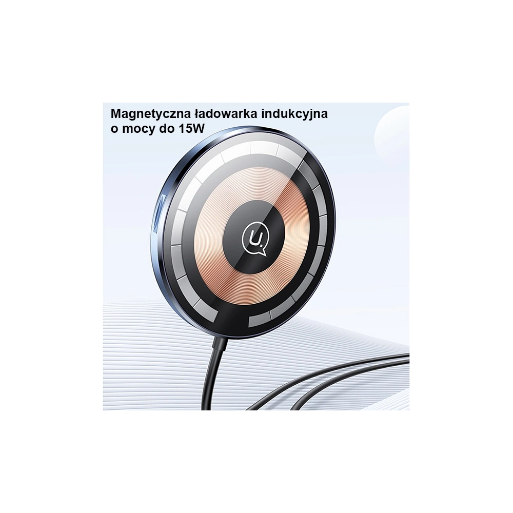 Uchwyt samochodowy z ładowarką bezprzewodową USAMS US-CD164 15W 2w1 Magnetic Air Vent transparent