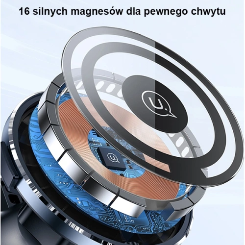 Kup Upevnění do auta s bezdrátovou nabíječkou USAMS US-CD164 15W 2w1 Magnetic Air Vent transparentní - USA879 - {ean13} - Sklep Home Screen