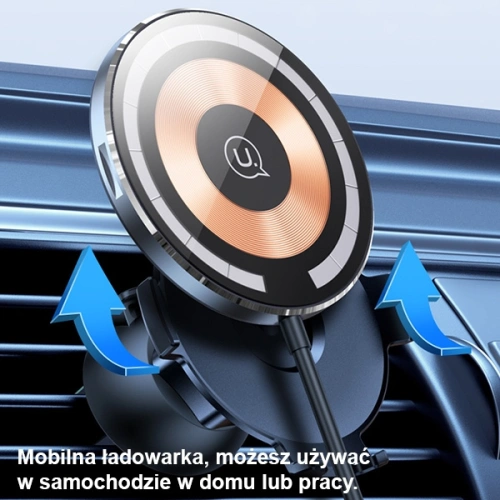 Kup Upevnění do auta s bezdrátovou nabíječkou USAMS US-CD164 15W 2w1 Magnetic Air Vent transparentní - USA879 - {ean13} - Sklep Home Screen