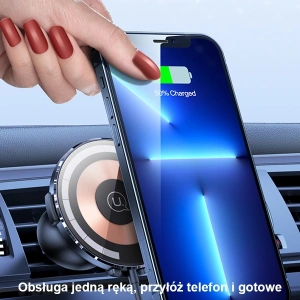 Kup Auto-Halterung mit kabellosem Ladegerät USAMS US-CD164 15W 2in1 Magnetische Luftauslass transparent - USA879 - {ean13} - Sklep Home Screen