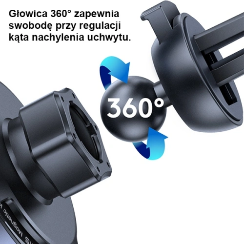 Kup Upevnění do auta s bezdrátovou nabíječkou USAMS US-CD164 15W 2w1 Magnetic Air Vent transparentní - USA879 - {ean13} - Sklep Home Screen