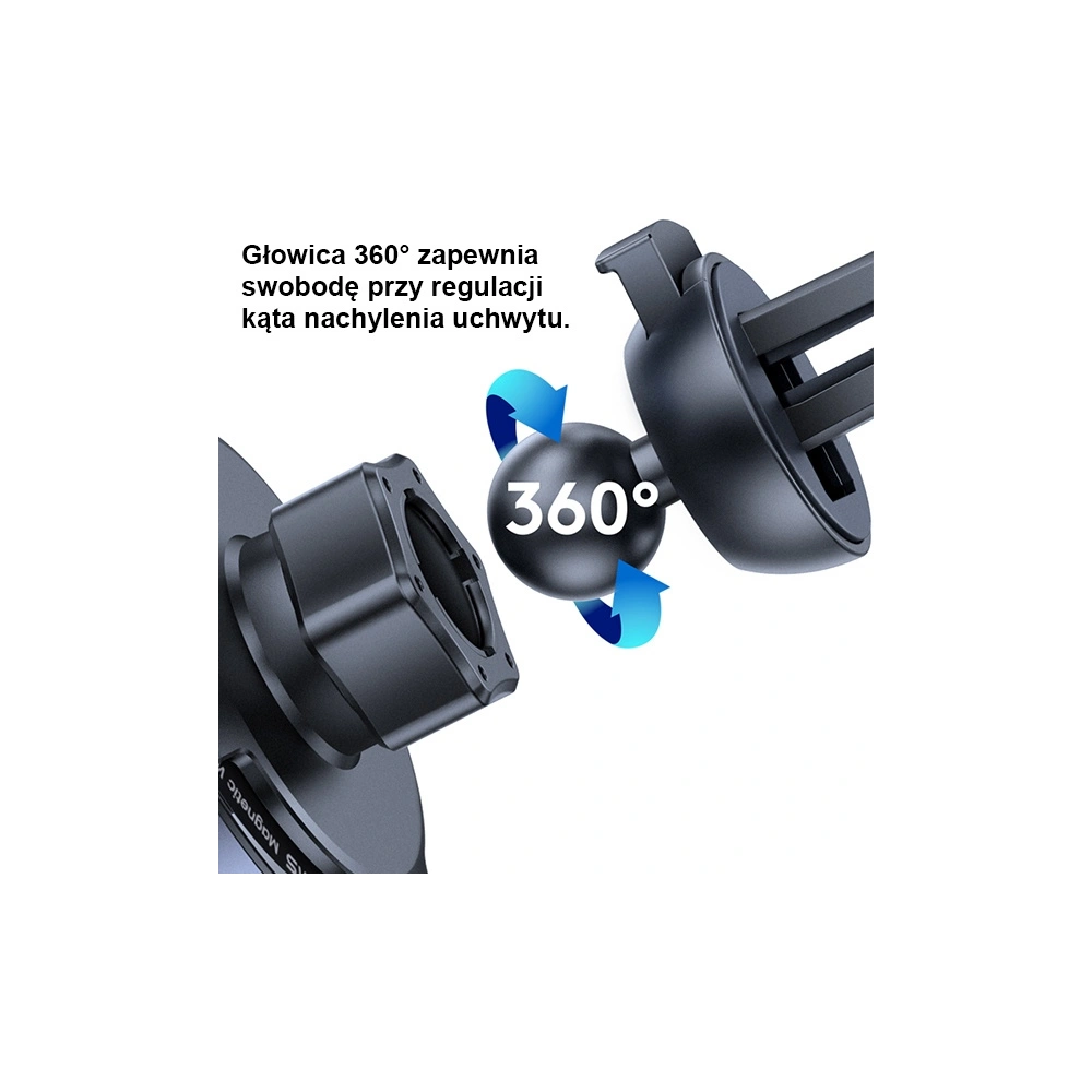 Uchwyt samochodowy z ładowarką bezprzewodową USAMS US-CD164 15W 2w1 Magnetic Air Vent transparent