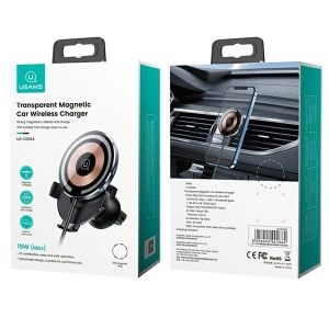 Kup Uchwyt samochodowy z ładowarką bezprzewodową USAMS US-CD164 15W 2w1 Magnetic Air Vent transparent - USA879 - {ean13} - Sklep Home Screen