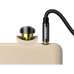 Kabel audo AUX Ugreen wtyczka kątowa minijack 3,5 mm 2m niebieski (AV112)