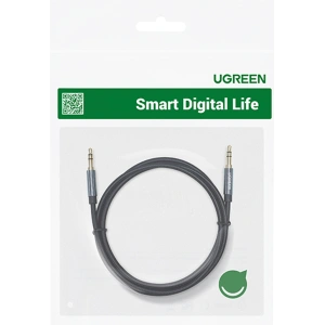 Kabel audo AUX Ugreen wtyczka kątowa minijack 3,5 mm 2m niebieski (AV112)