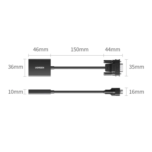 Kup Kabel adaptér VGA Ugreen (samec) - HDMI (samice) 0.15m černý (CM513) - UGR1443 - {ean13} - Sklep Home Screen