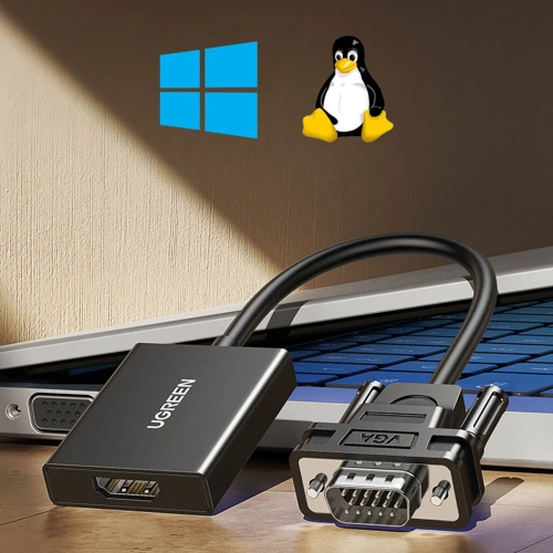 Kup Kábel adapter VGA Ugreen (hím) - HDMI (női) 0.15m fekete (CM513) - UGR1443 - {ean13} - Sklep Home Screen