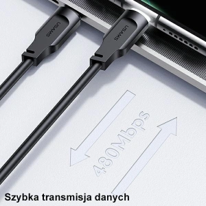 Kabel USAMS USB-C na USB-C PD Fast Charging 1,2m 100W Lithe Series černý SJ567USB01 (US-SJ567)