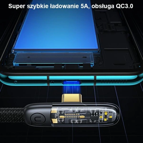Kup Cablul unghiular USAMS USB-A/USB-C PD 6A 66W Iceflake Series 1,2m alb SJ585USB02 (US-SJ585) - USA888 - {ean13} - Sklep Home Screen